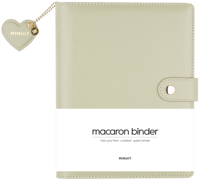 미뉴잇 마카롱 바인더 다이어리 6공 A5, 아보카도, 1개