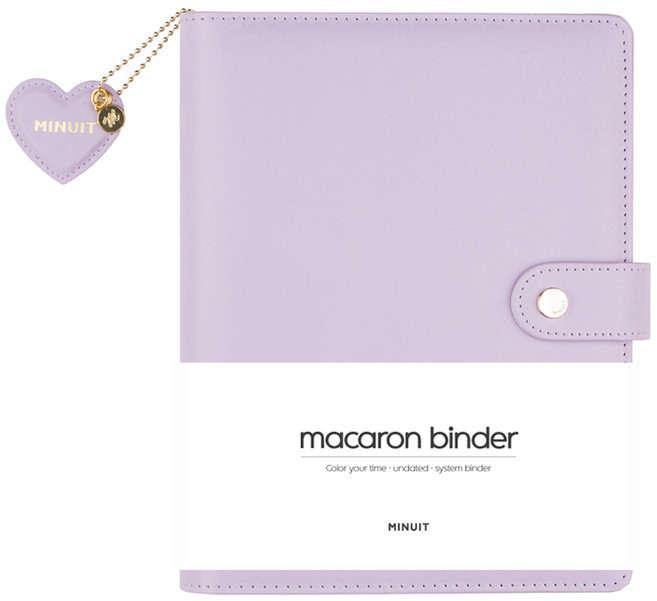 미뉴잇 마카롱 바인더 다이어리 6공 A5, 퍼플, 1개