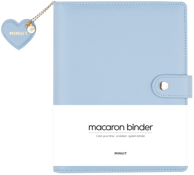 미뉴잇 마카롱 바인더 다이어리 6공 A5, 블루, 1개