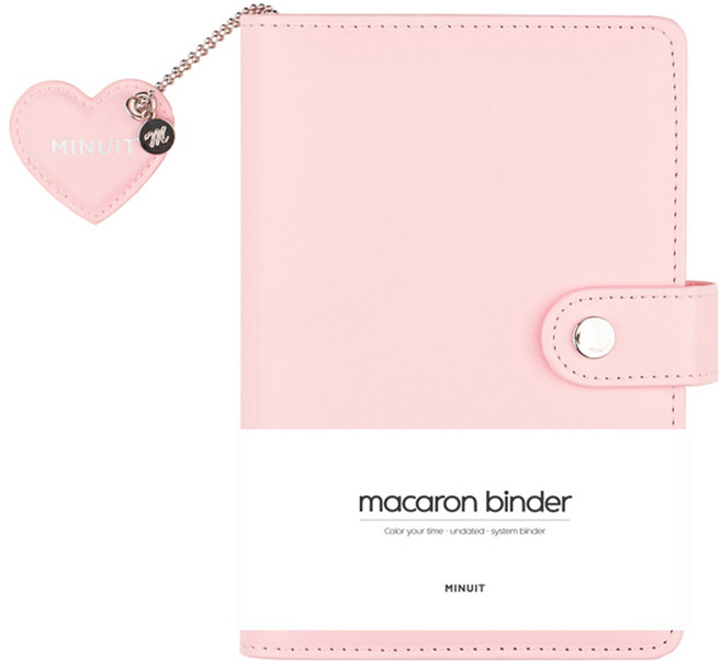 미뉴잇 마카롱 바인더 다이어리 6공 A6, 핑크, 1개