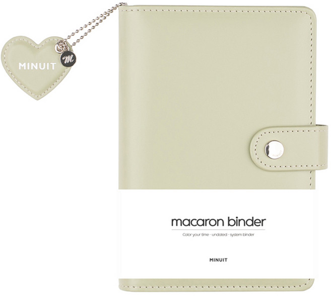 미뉴잇 마카롱 바인더 다이어리 6공 A6, 아보카도, 1개