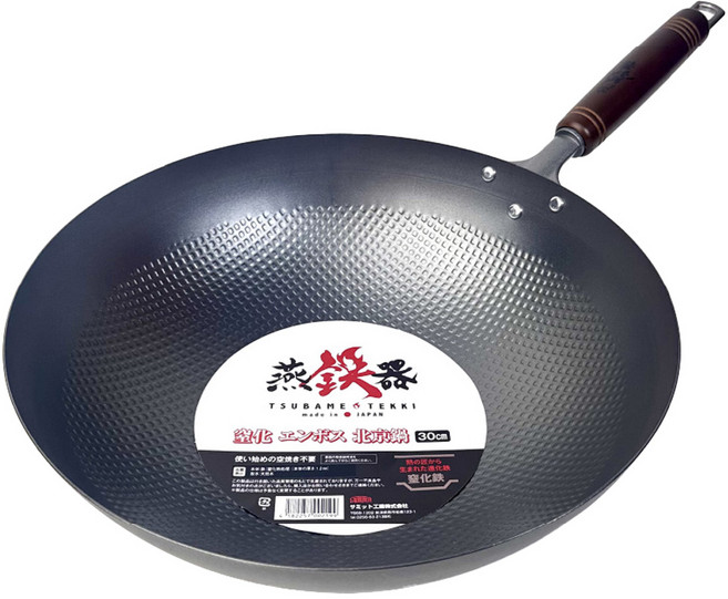 SUMMIT 壓花窒化鐵炒鍋/北京鍋, 30cm, 黑色, 1個
