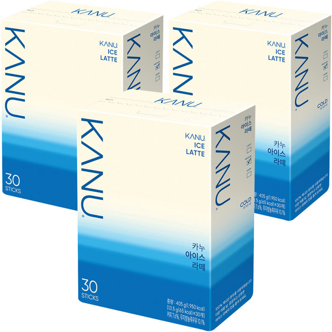 카누 아이스 라떼, 13.5g, 30개입, 3개
