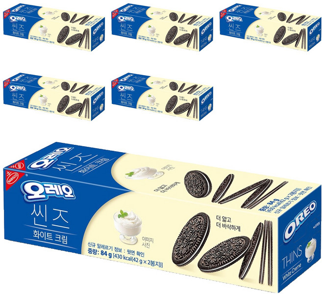 오레오 씬즈 화이트 크림, 84g, 6개