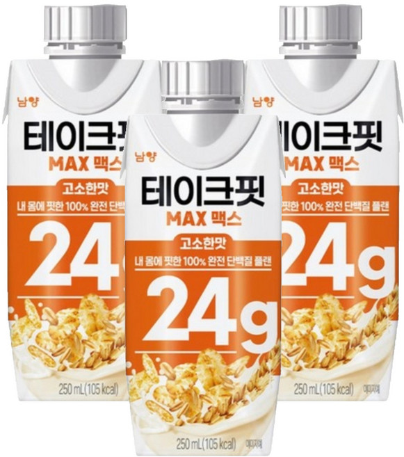 TAKEFIT MAX 蛋白飲 穀物口味, 250ml, 3個