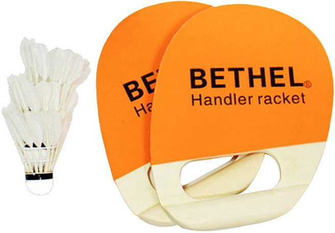 Bethel sports 手柄板羽球拍組 (球拍2入+球3入), 橘色, 1組