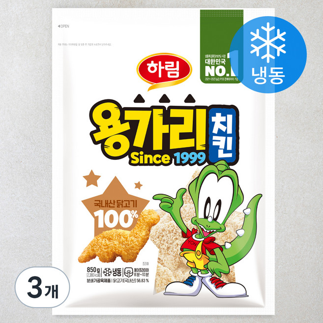 하림 용가리치킨 (냉동), 850g, 3개