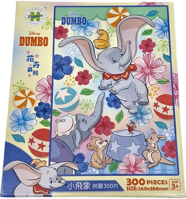 HUNDRED PICTURES 百耘圖 Dumbo 花卉系列 小飛象拼圖, 小飛象, 300片, 1盒