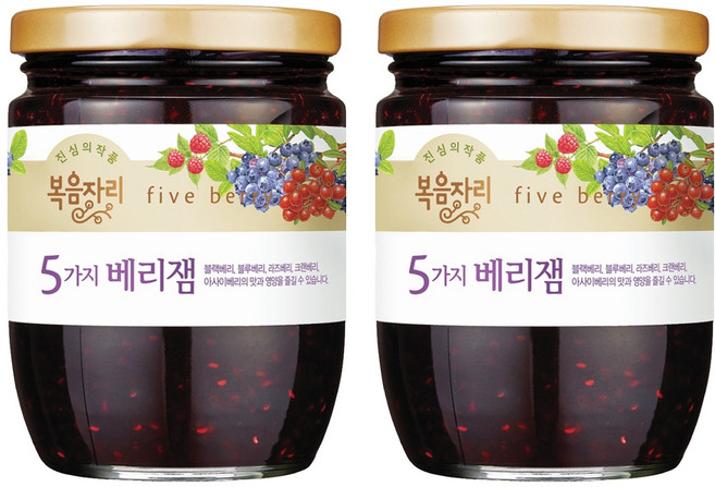 복음자리 5가지 베리잼, 350g, 2개