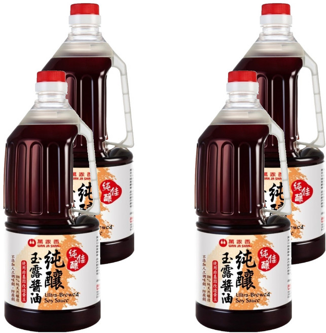 萬家香 純佳釀玉露醬油, 4個, 1.5L
