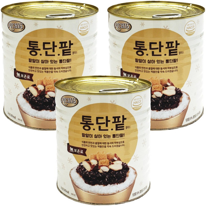 리치스 통단팥 플러스, 3kg, 3개