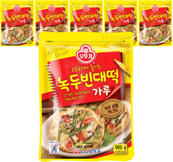 오뚜기 녹두 빈대떡 가루, 500g, 6개