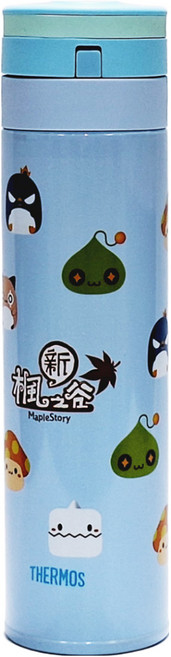 THERMOS 膳魔師 不鏽鋼保溫瓶, LB 楓之谷 藍色, 450ml, 1個