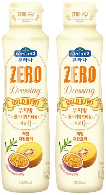 폰타나 저당 저칼로리 무지방 골드키위 드레싱, 230g, 2개
