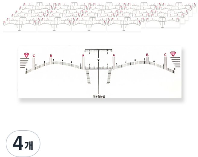 눈썹 디자인 스티커자 50p, 기본형, 4개