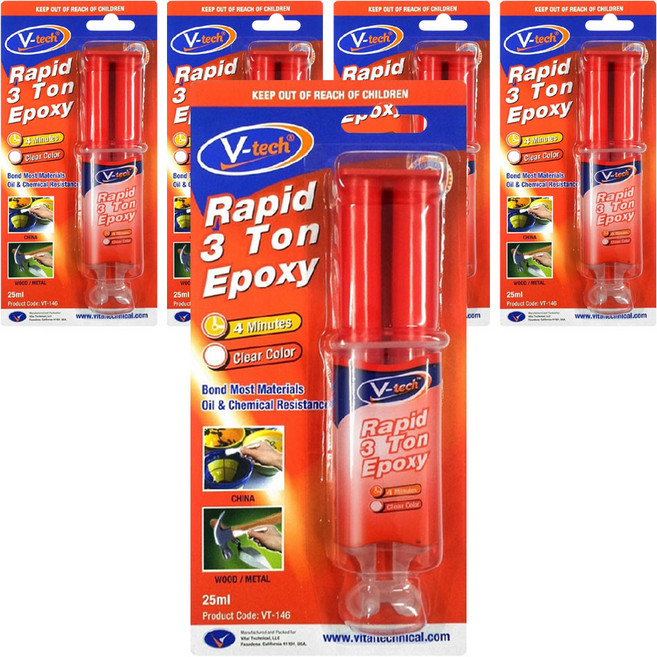 Vtech 주사기 에폭시 접착제 25ml, 5개