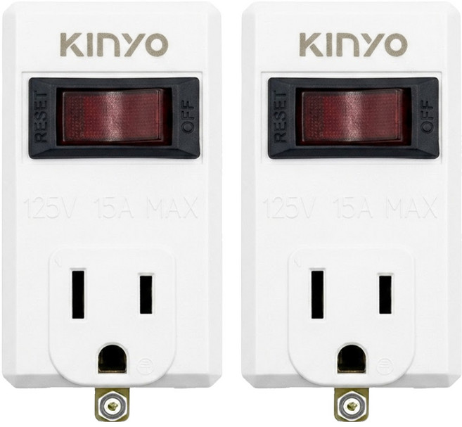 Kinyo 高負載1開單插分接器 CGR-31, 78mm, 白色, 2個