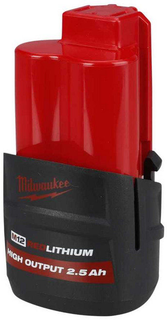Milwaukee 美沃奇 台灣公司貨 高輸出鋰電池 2.5Ah M12 HB2.5 TW 195g 原廠保固 1盒, 1入