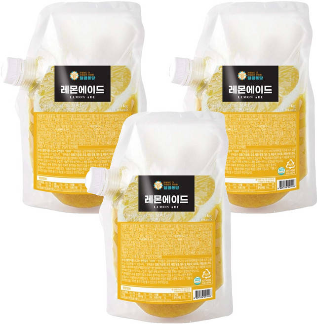 달콤퐁당 레몬 에이드, 1kg, 3개