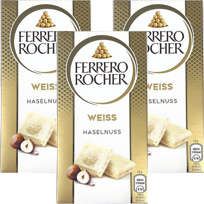 FERRERO ROCHER 金莎 金莎榛果碎白巧克力片, 3盒, 90g