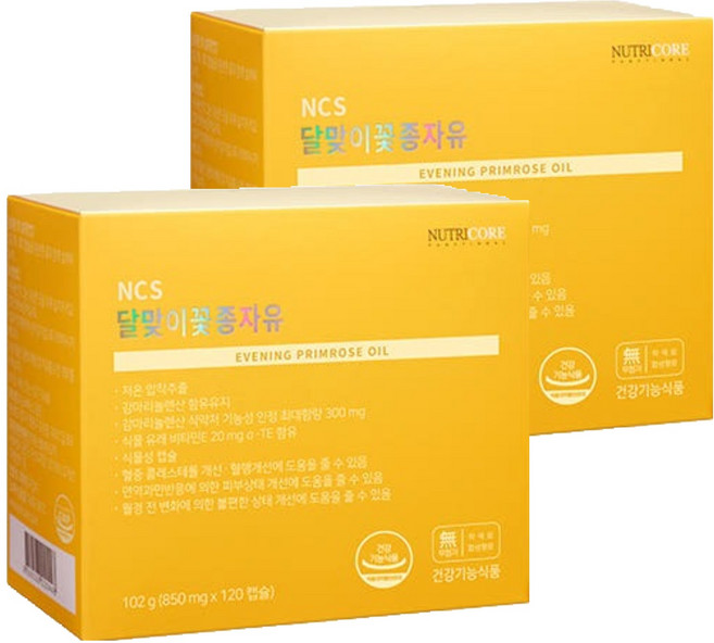 뉴트리코어 달맞이꽃종자유 영양제, 120정, 2개