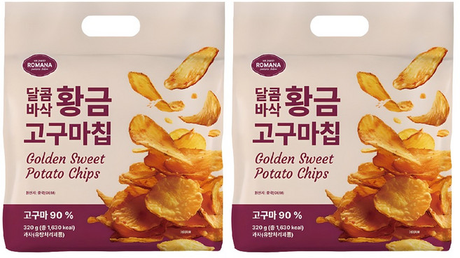 로마나 황금 고구마칩, 320g, 2개
