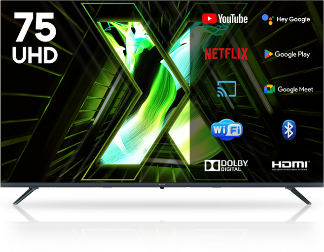 이노스 4K UHD LED 구글 3.0 스마트 TV 방문설치, X75, 스탠드형, 190.5cm