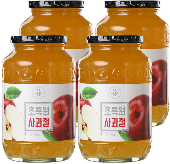 초록원 사과잼, 1kg, 4개