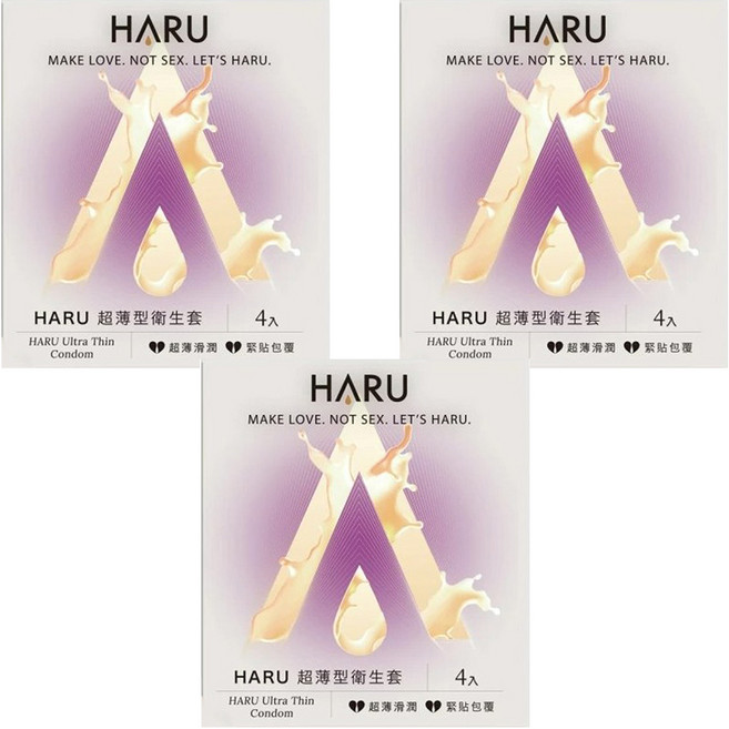 HARU 含春 Ultra Thin 極潤超薄柔型衛生套, 4個, 3盒