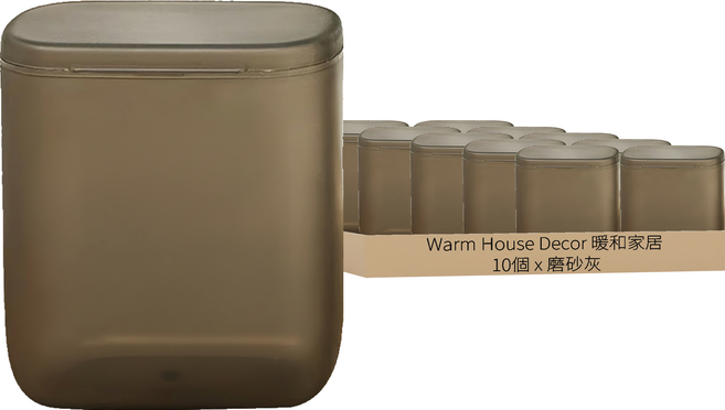 Warm House Decor 暖和家居 硬殼電源線收納盒 7.8 x 4.6 x 9.1cm 10個, 磨砂灰, 1組