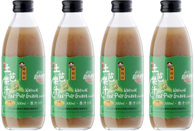 陳稼莊 即飲紅心土芭樂汁 加糖, 300ml, 4瓶
