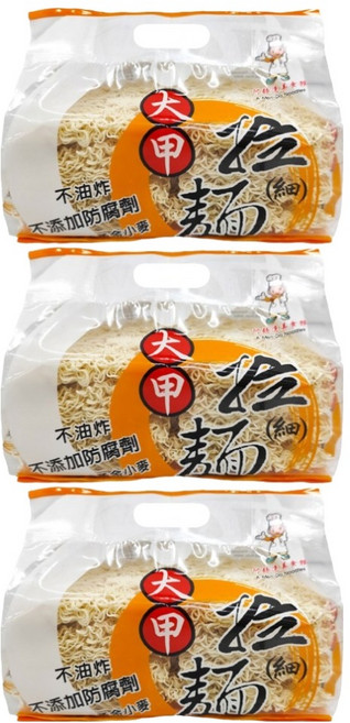 大甲佳旭 大甲手工拉麵 細麵, 600g, 3包