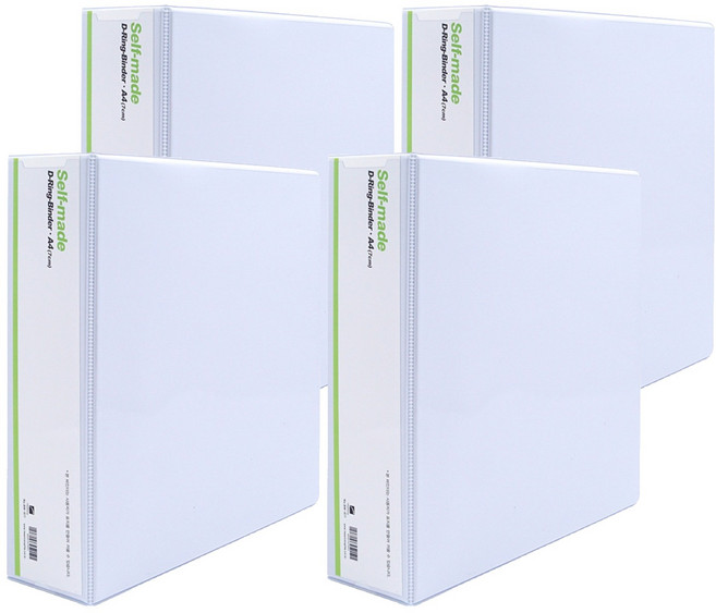 희망사무포인트 3공 D링 바인더 7cm, 백색, 4개