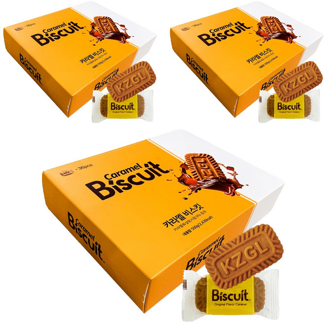 카라멜 비스킷, 3개, 500g