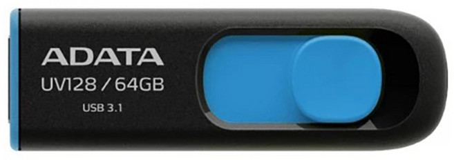 ADATA 威剛 隨身碟 UV128 藍色, 64GB, 1個