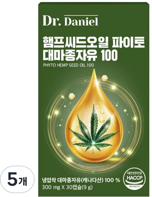 아이비알닥터다니엘 햄프씨드오일 파이토 대마종자유 100, 5개, 30정 - 쿠팡