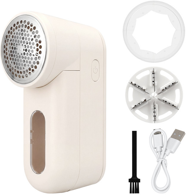 홈플래닛 6중날 충전식 다기능 보풀제거기, DS02-LR-04, 베이지