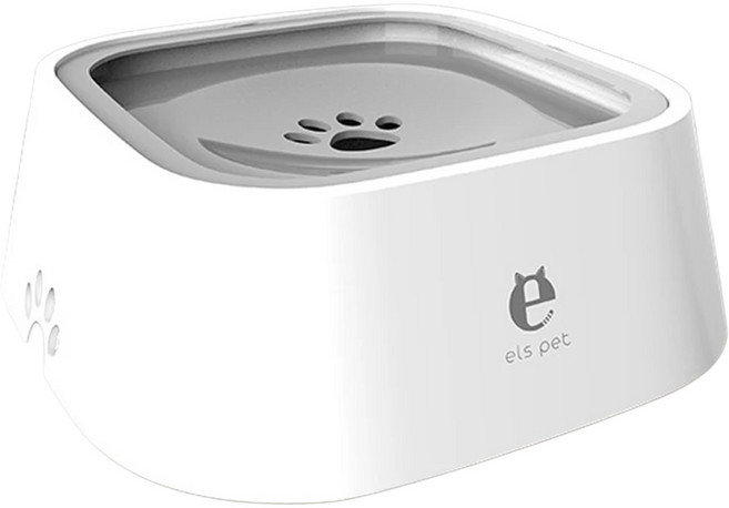 els pet 寵物不濕嘴漂浮碗 ABS+PP材質 防潑水 可拆洗, 灰色, 1個