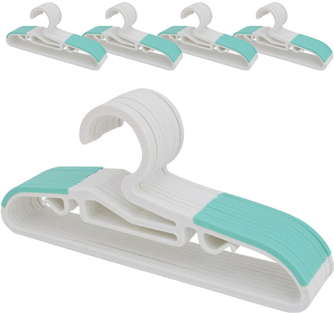 리빙해피 유아용 논슬립 옷걸이, 화이트민트, 50개