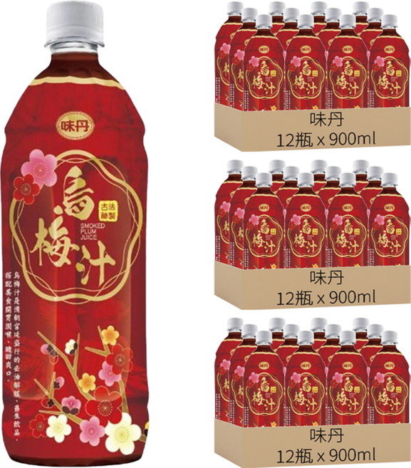 味丹 烏梅汁, 900ml, 36瓶