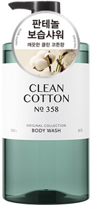 해피바스 오리지널 컬렉션 약산성 대용량 바디워시 클린코튼향, 910g, 1개