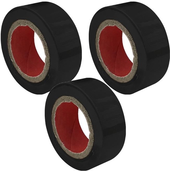 월드크린 컬러 PVC 전기테이프 검정, 3개