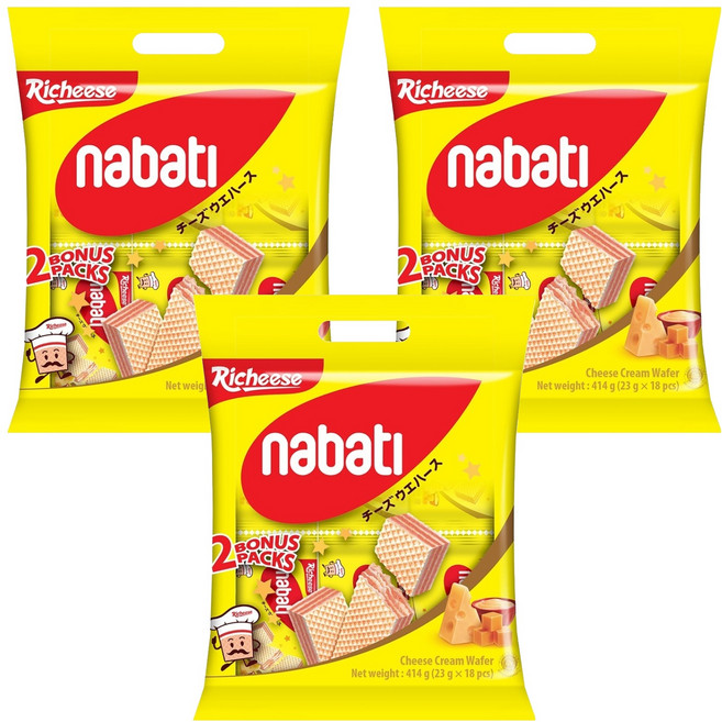 Richeese 麗芝士 nabati 麗巧克起司分享包, 414g, 3袋