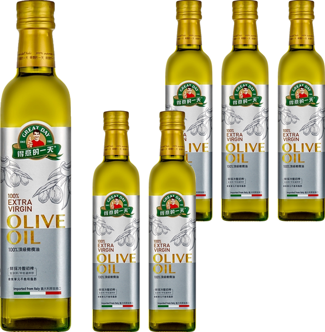 得意的一天 100%頂級初榨橄欖油, 500ml, 6瓶