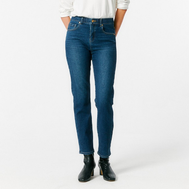 JAJU 여성용 스트레이트핏 데님 팬츠