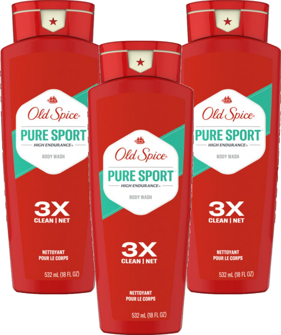 [쿠팡수입] 올드스파이스 하이 인듀어런스 퓨어 스포츠 바디 워시, 532ml, 3개