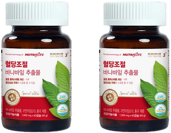 뉴트라라이프 혈당조절 바나바잎 추출물, 60정, 2개 - 쿠팡