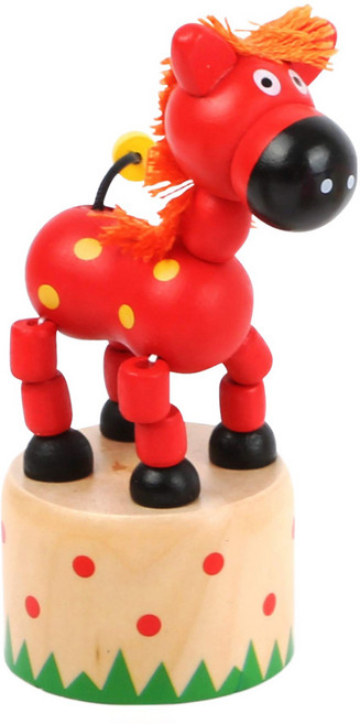 small foot 木製按壓動物, 馬 多色, 1個