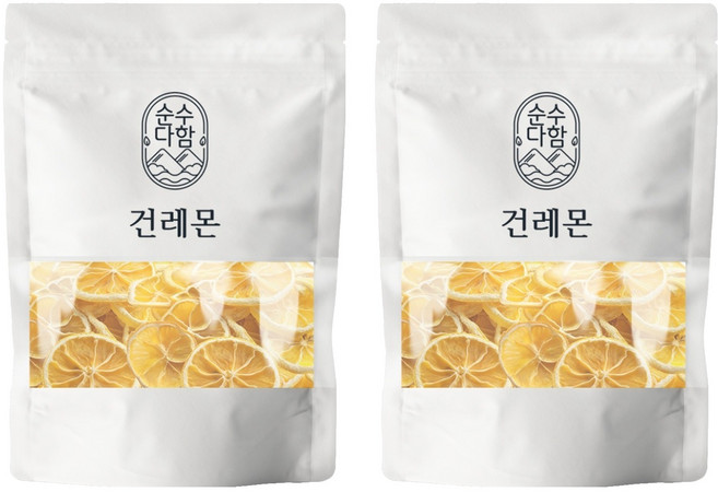 순수다함 건조 레몬 슬라이스 레몬차, 100g, 1개입, 2개
