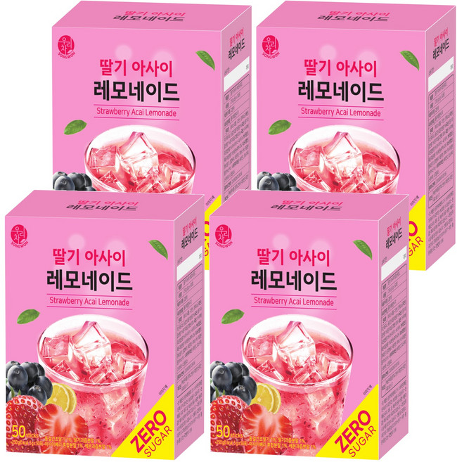 우리차 딸기 아사이 레모네이드, 5g, 50개입, 4개